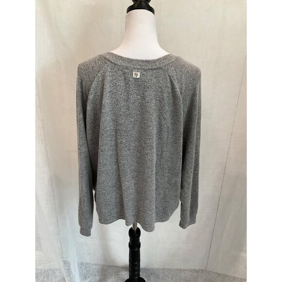 Billabong Crewneck Tie front Gray Sweater Size Medium - Picture 3 of 5